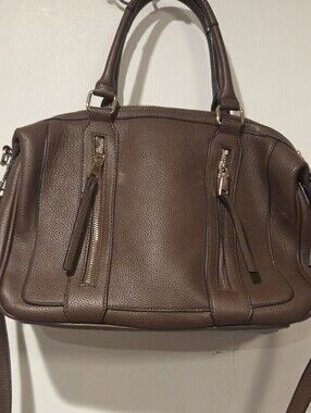 Urban Expressions Classic Brown Leather Satchel Handbag